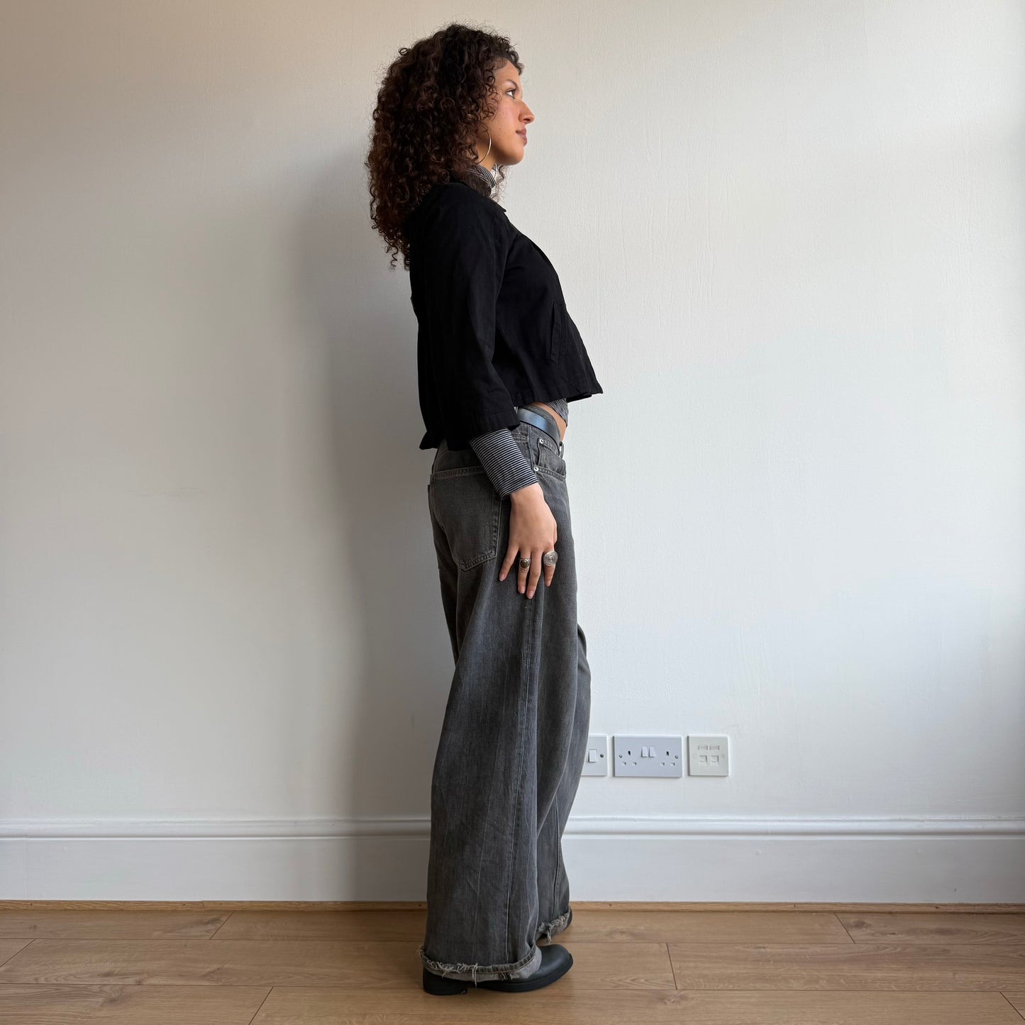 Black swing coat - Size S