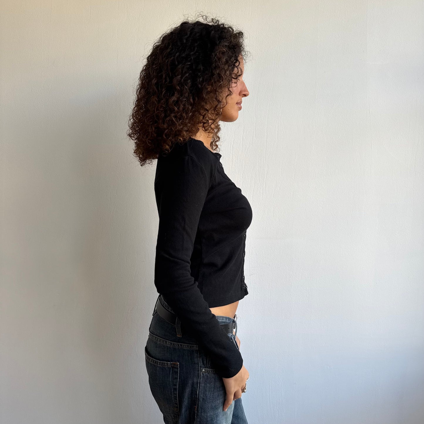 Black pointelle cardi - Size M