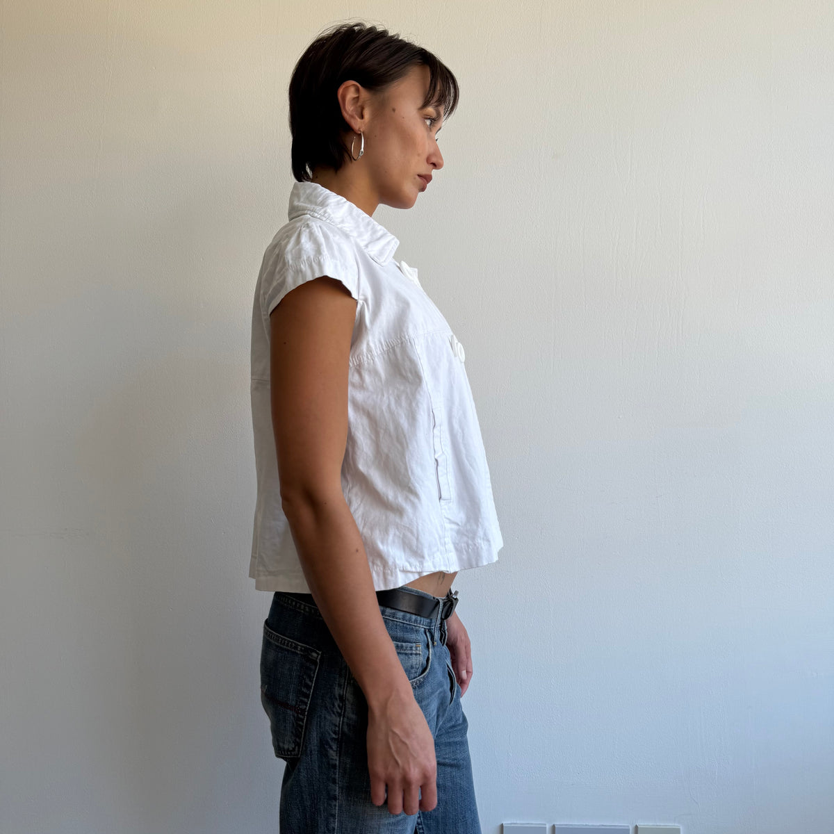 White short sleeve peacoat - Size M