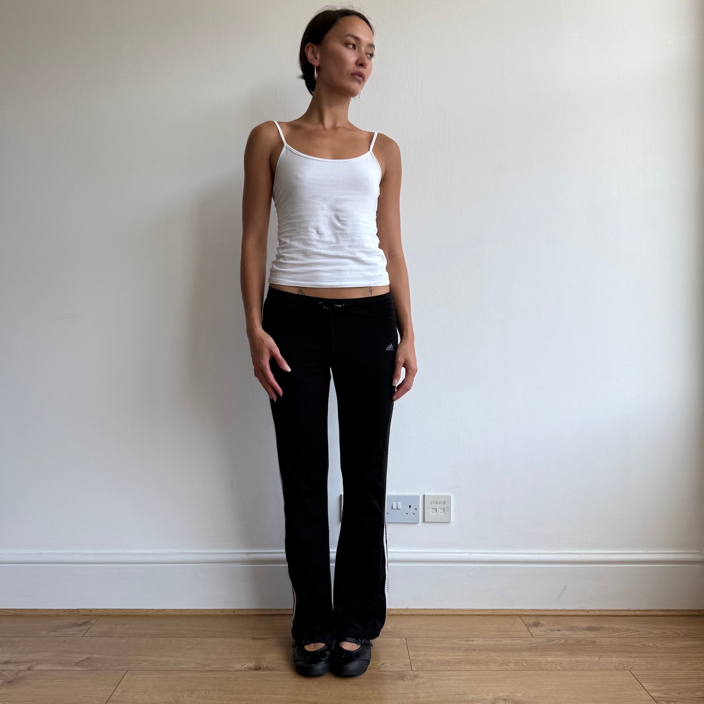 Black Adidas stripe flared yoga pants - Size XS