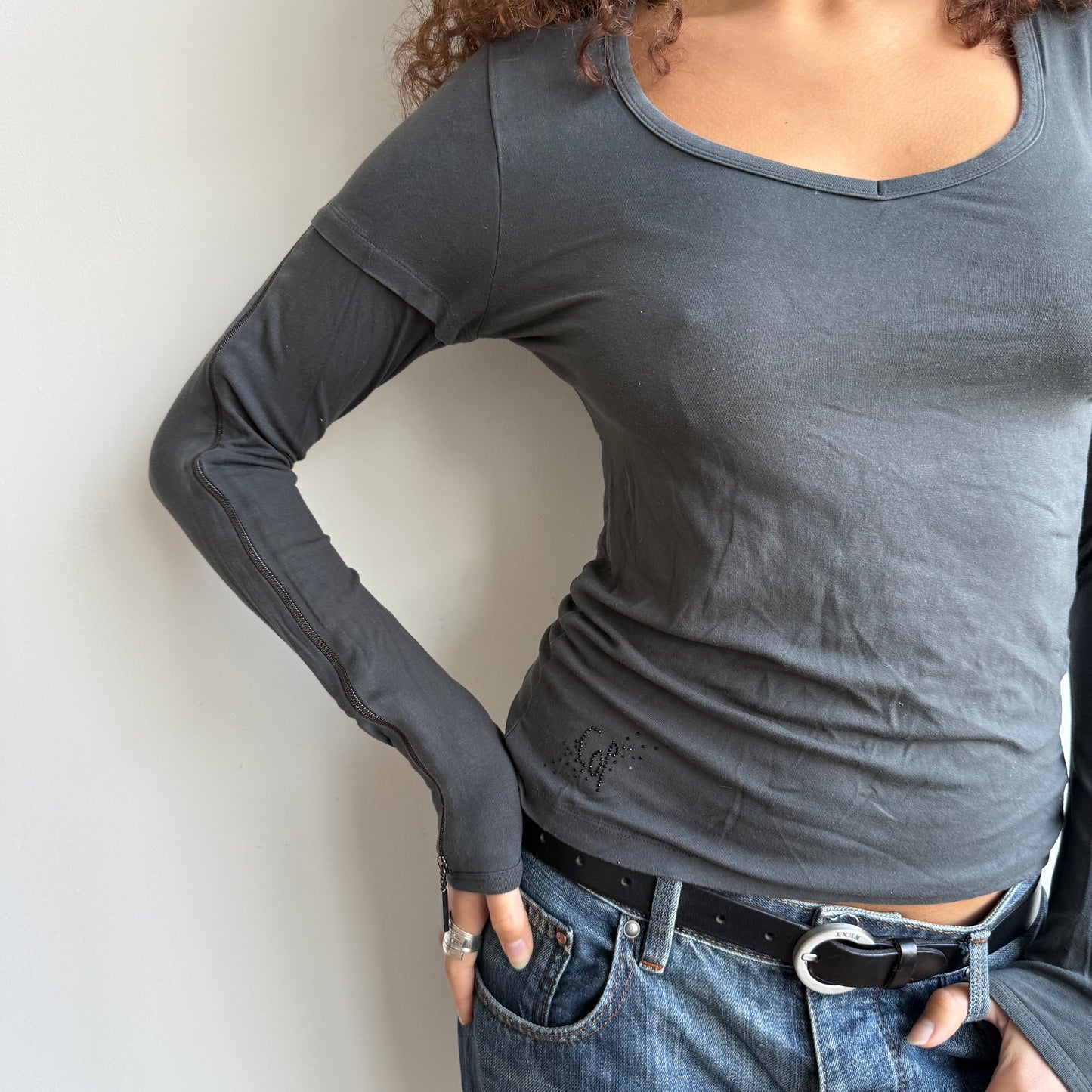 Grey Cop Copine zip top - Size S