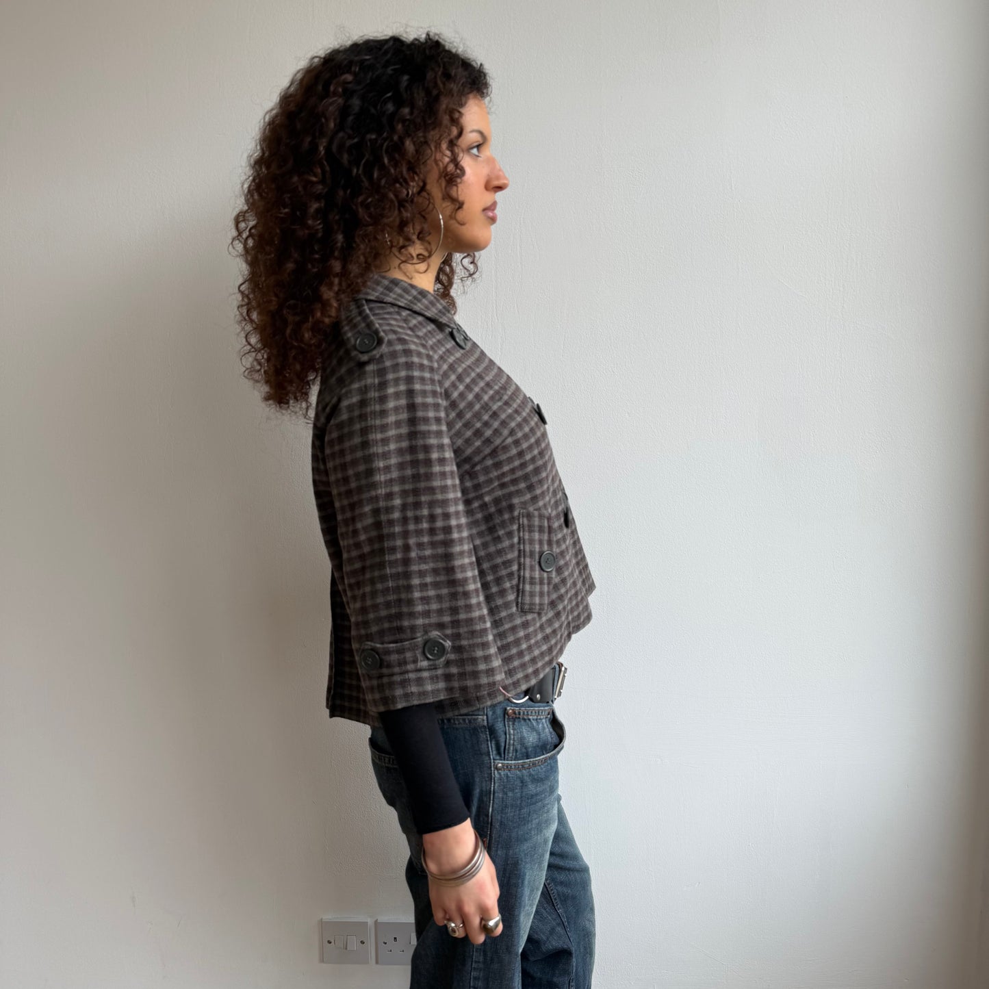Tartan peacoat - Size S