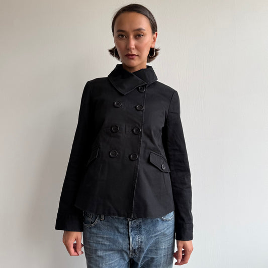 Black double breasted peacoat - Size M