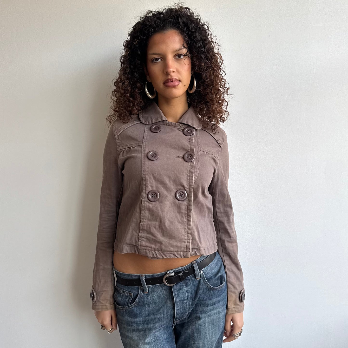 Brown double breasted peacoat - Size M