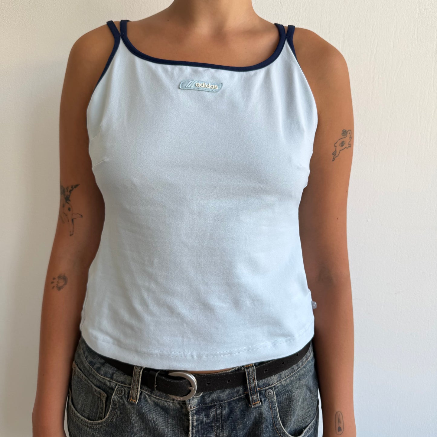 Baby blue Adidas sporty top - Size M