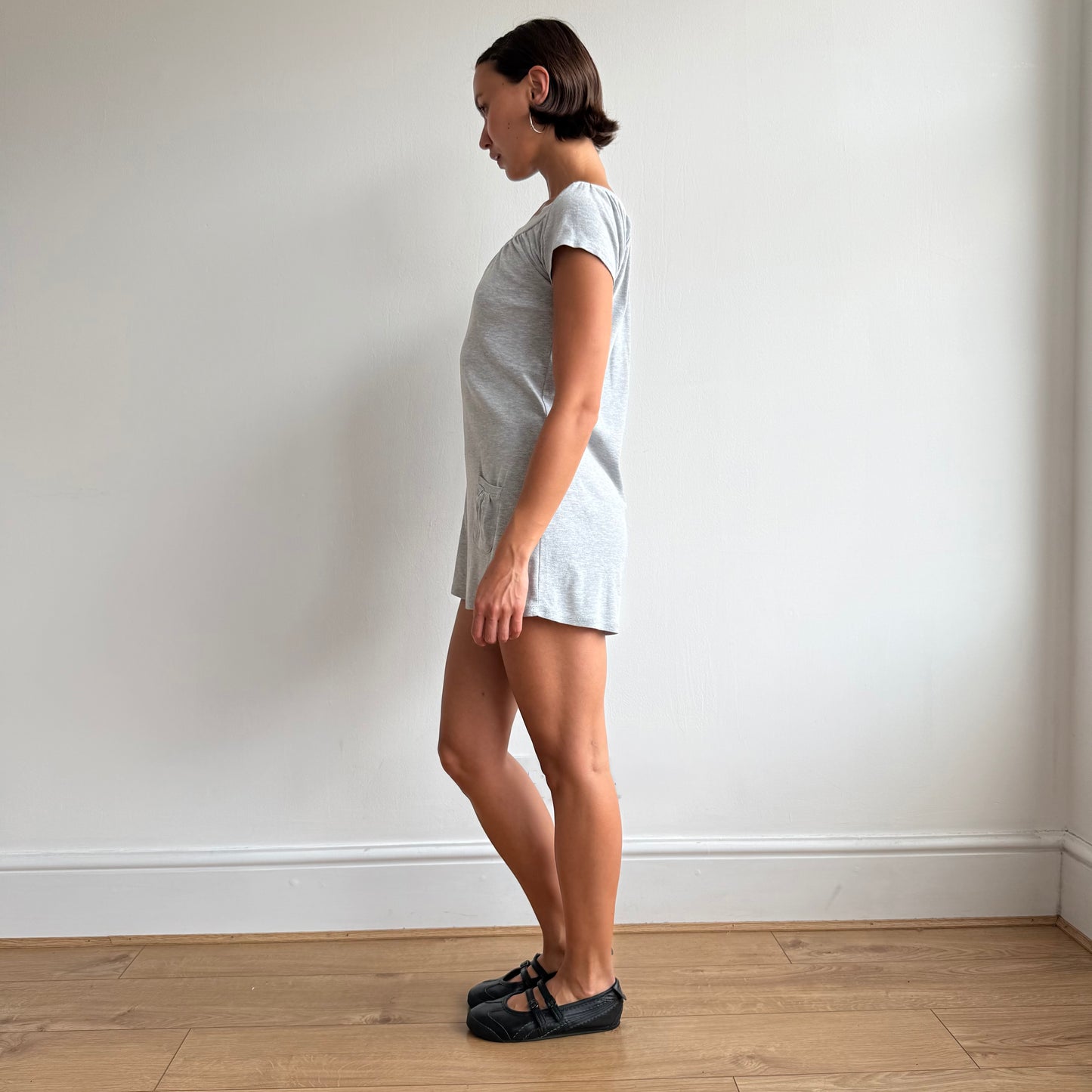 Grey pocket front mini dress - Size S