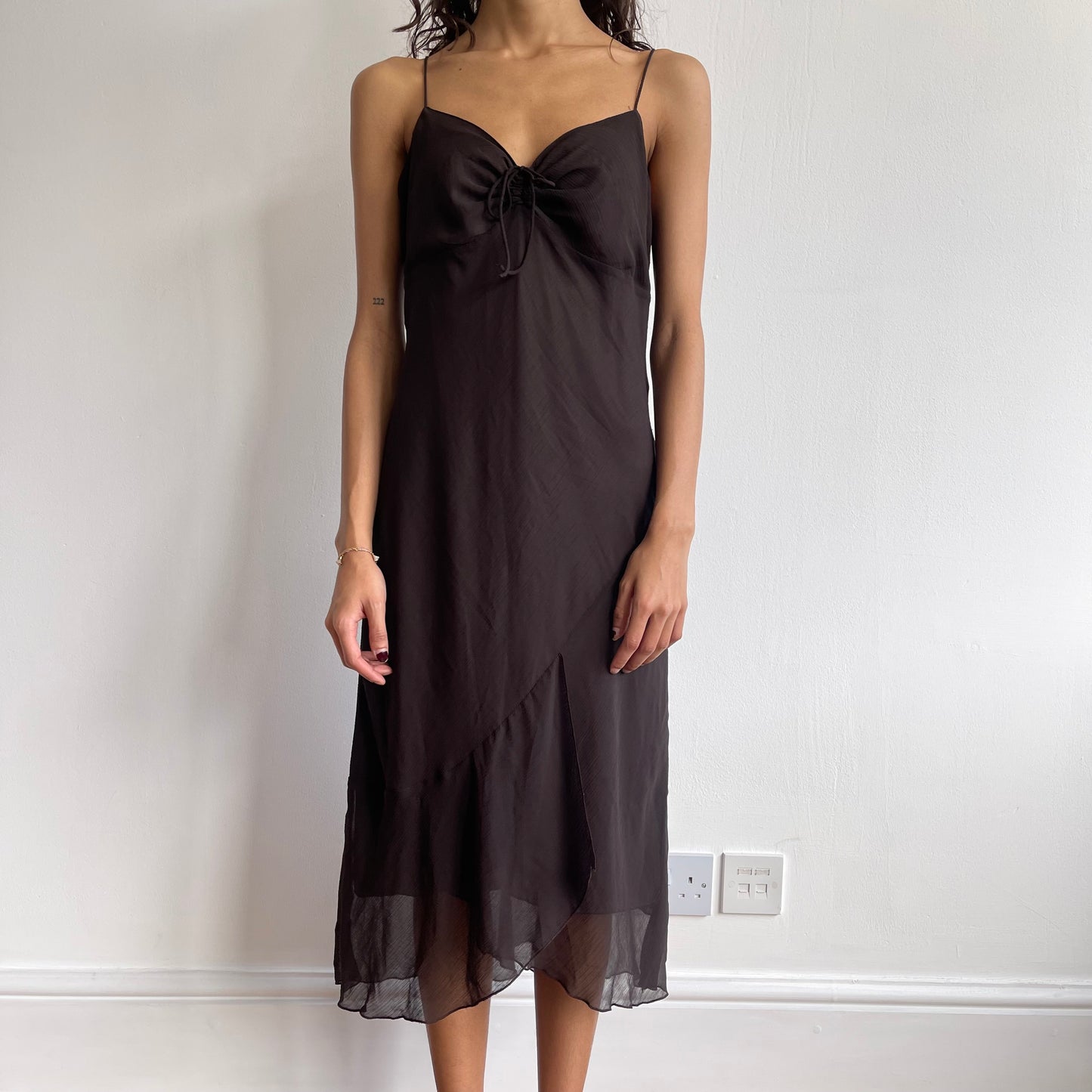 Brown chiffon dress - Size M