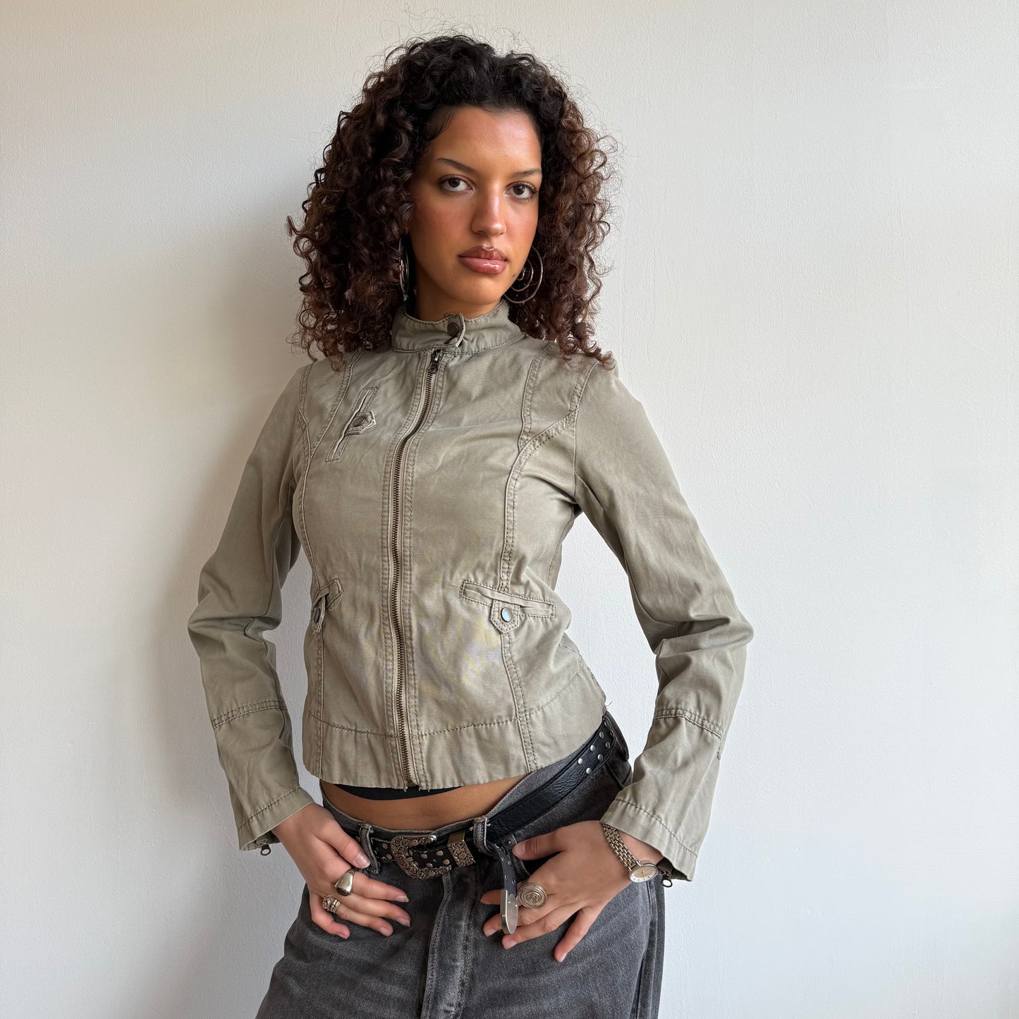 Khaki cargo jacket - Size S