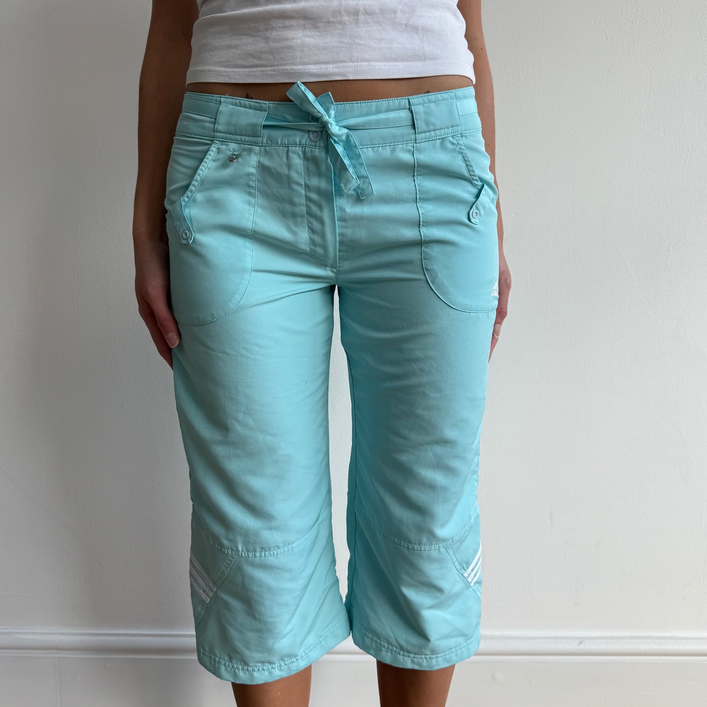 Turquoise Adidas capris - Size S/M