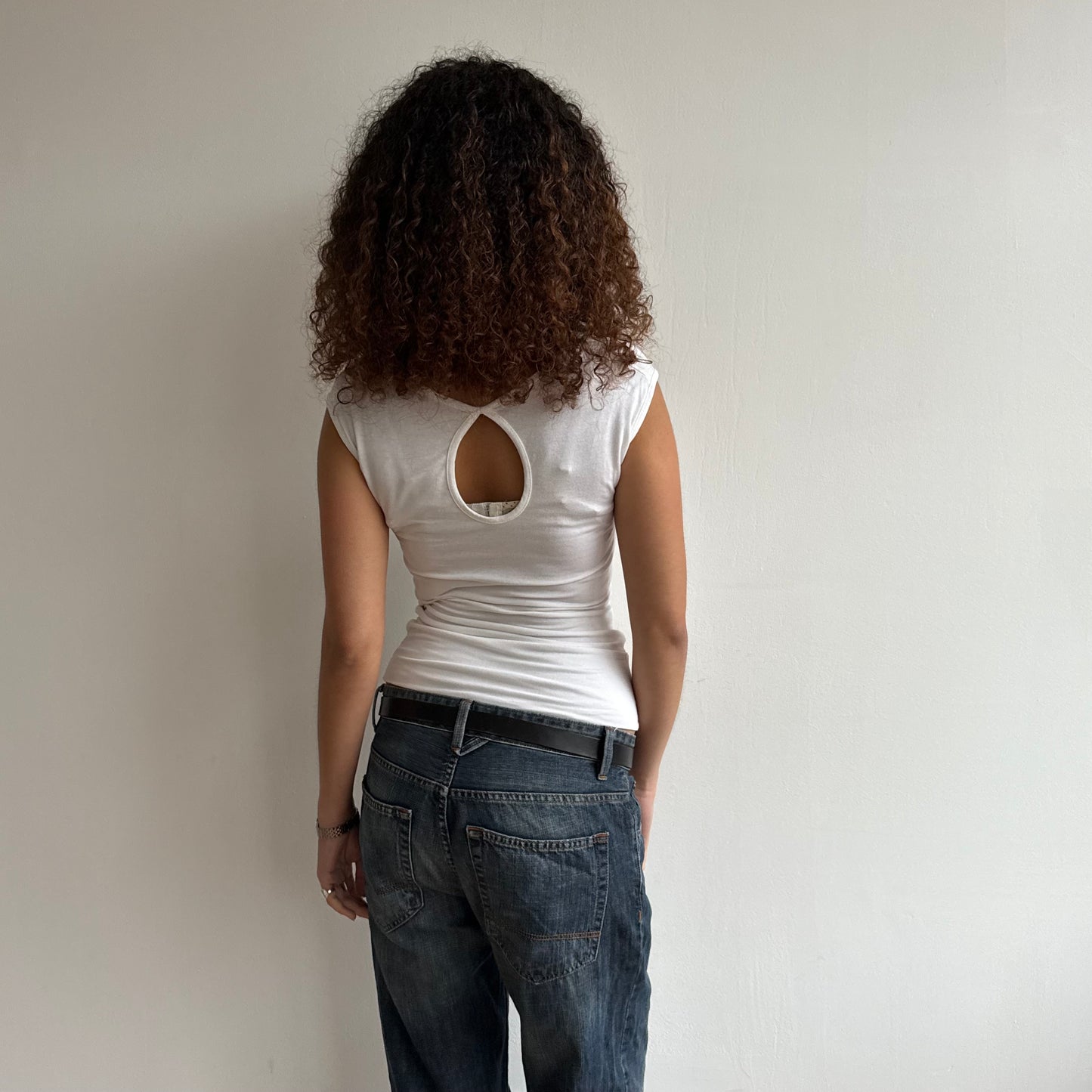 White keyhole top - Size S