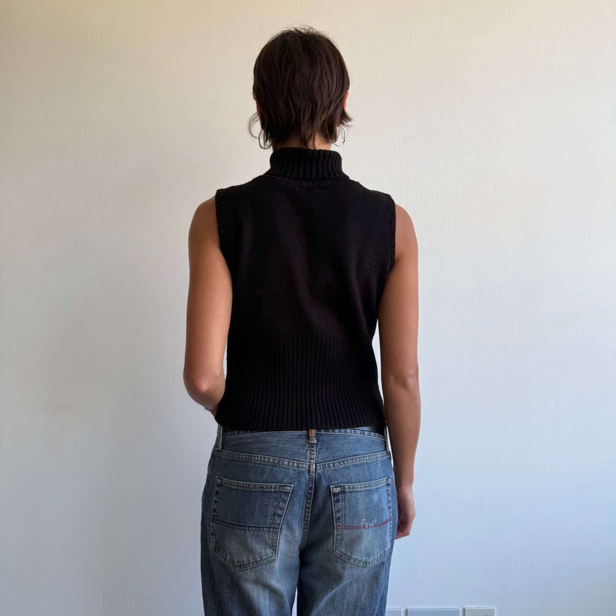 Black sleeveless knit jumper - Size S