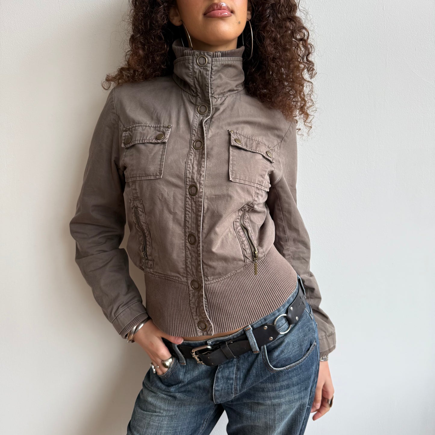 Khaki cargo jacket - Size S