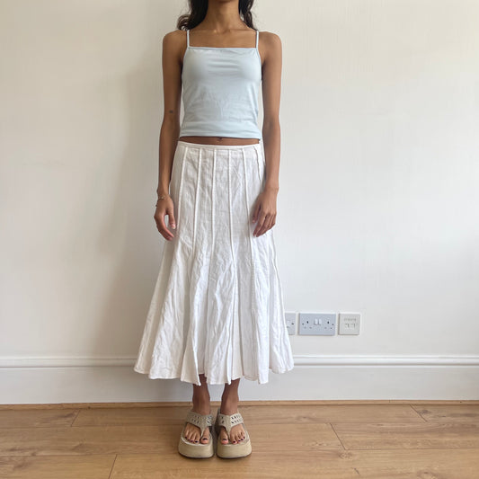 Thick white pleated skirt - Size M