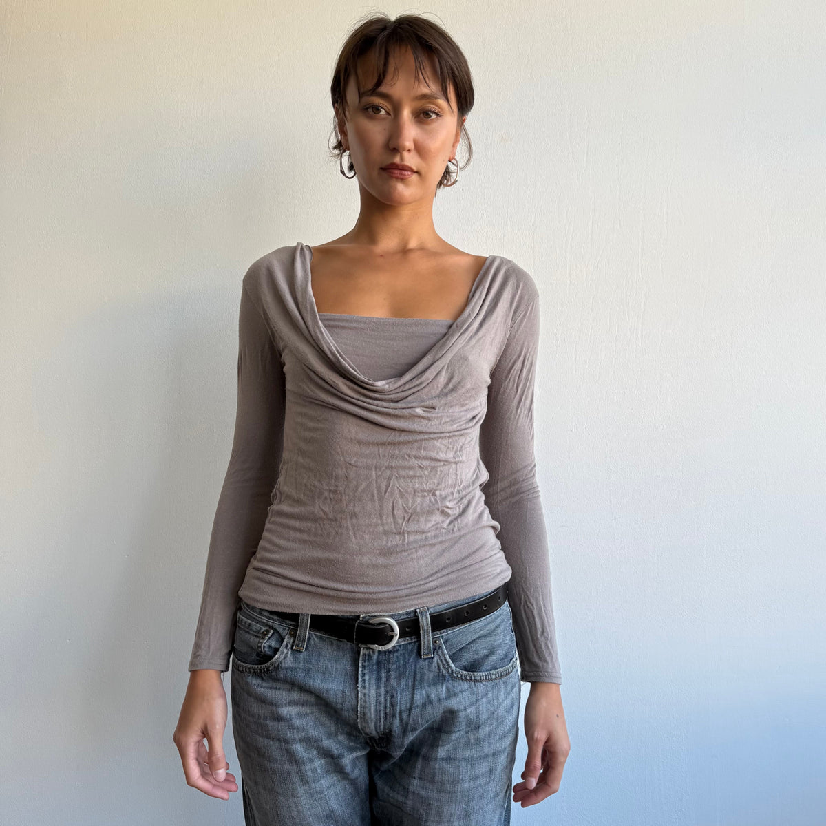 Taupe double layer top - Size S