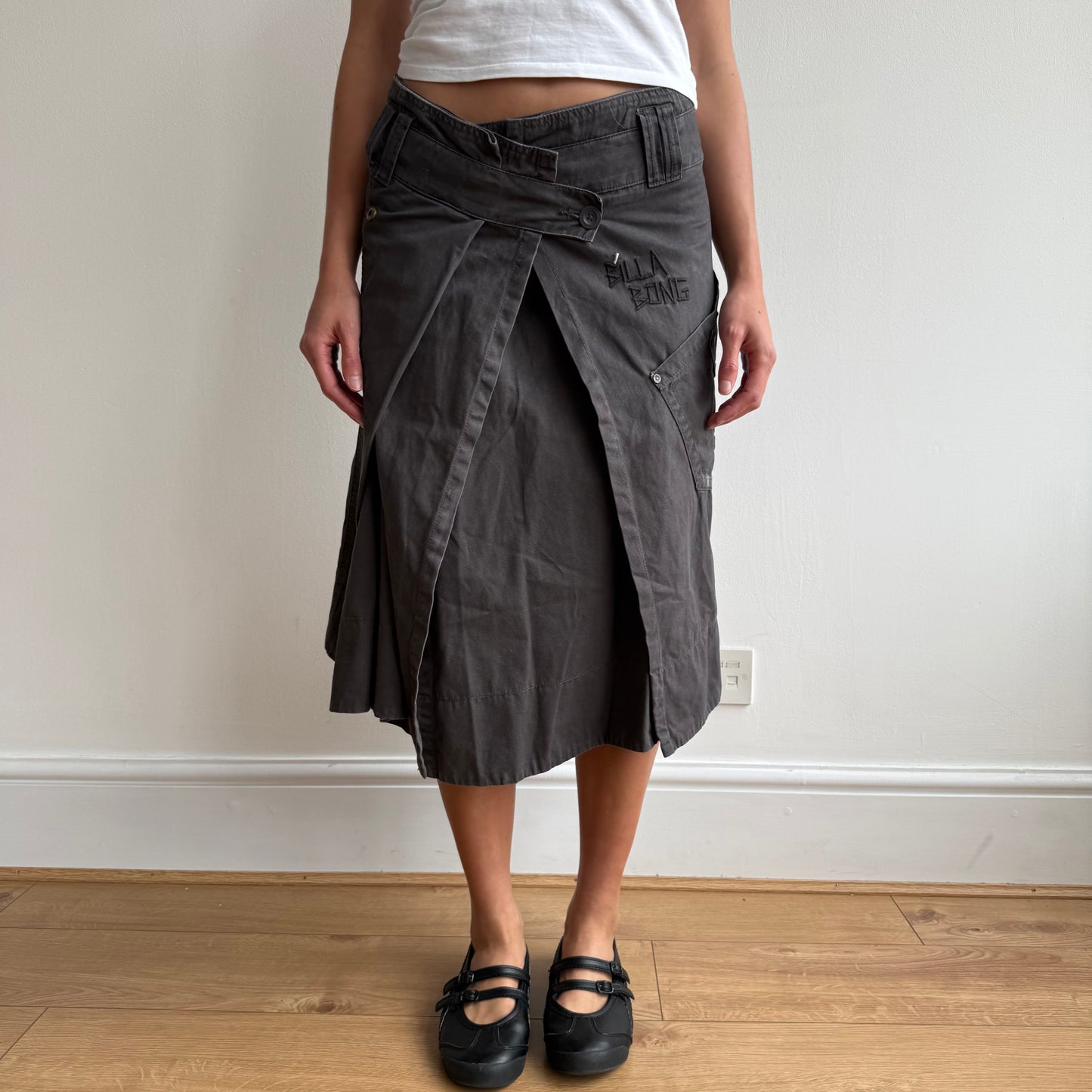 Brown wrap midi skirt - Size XS