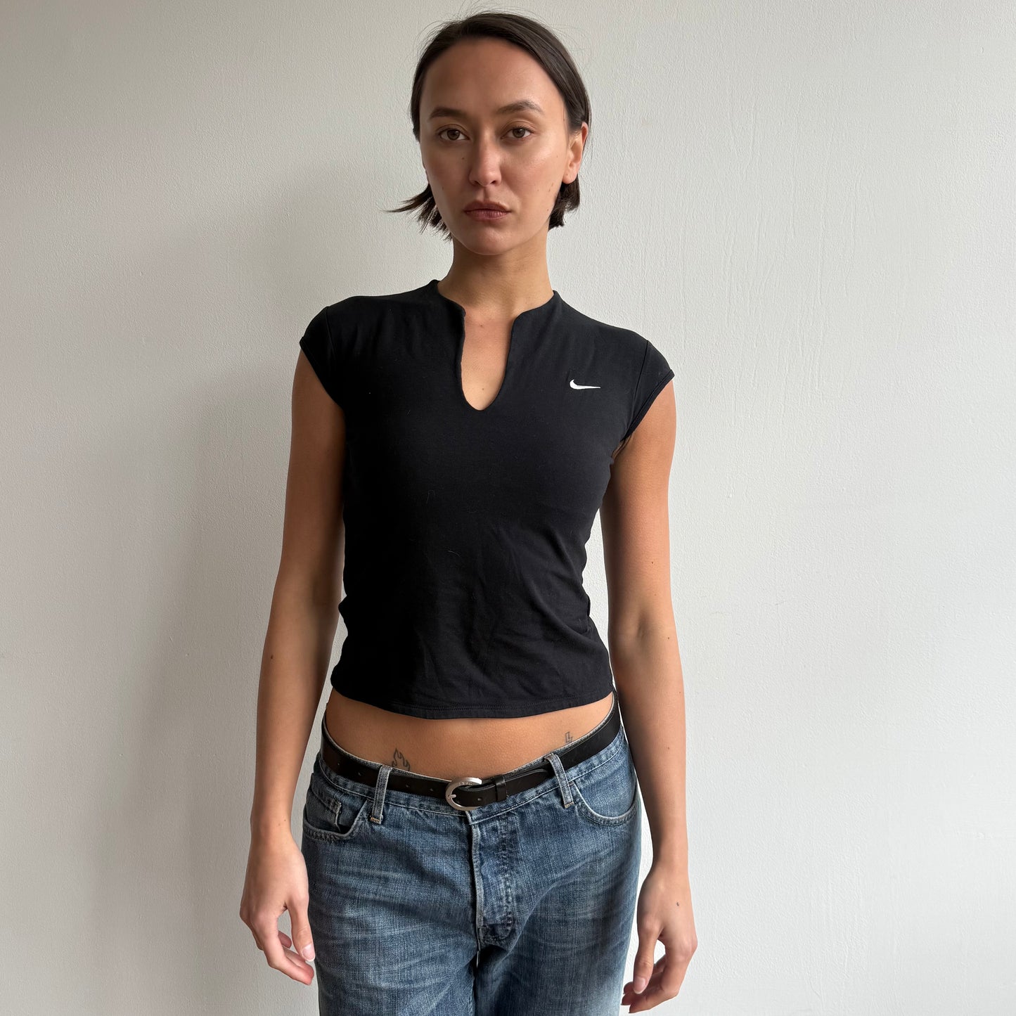 Black Nike swoosh top - Size S