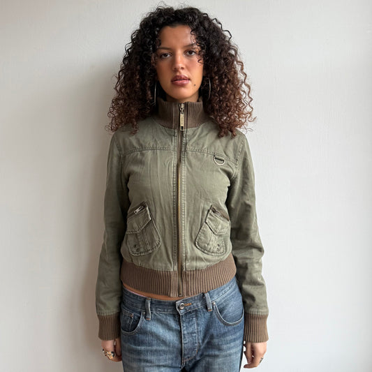 Khaki cargo bomber jacket - Size M
