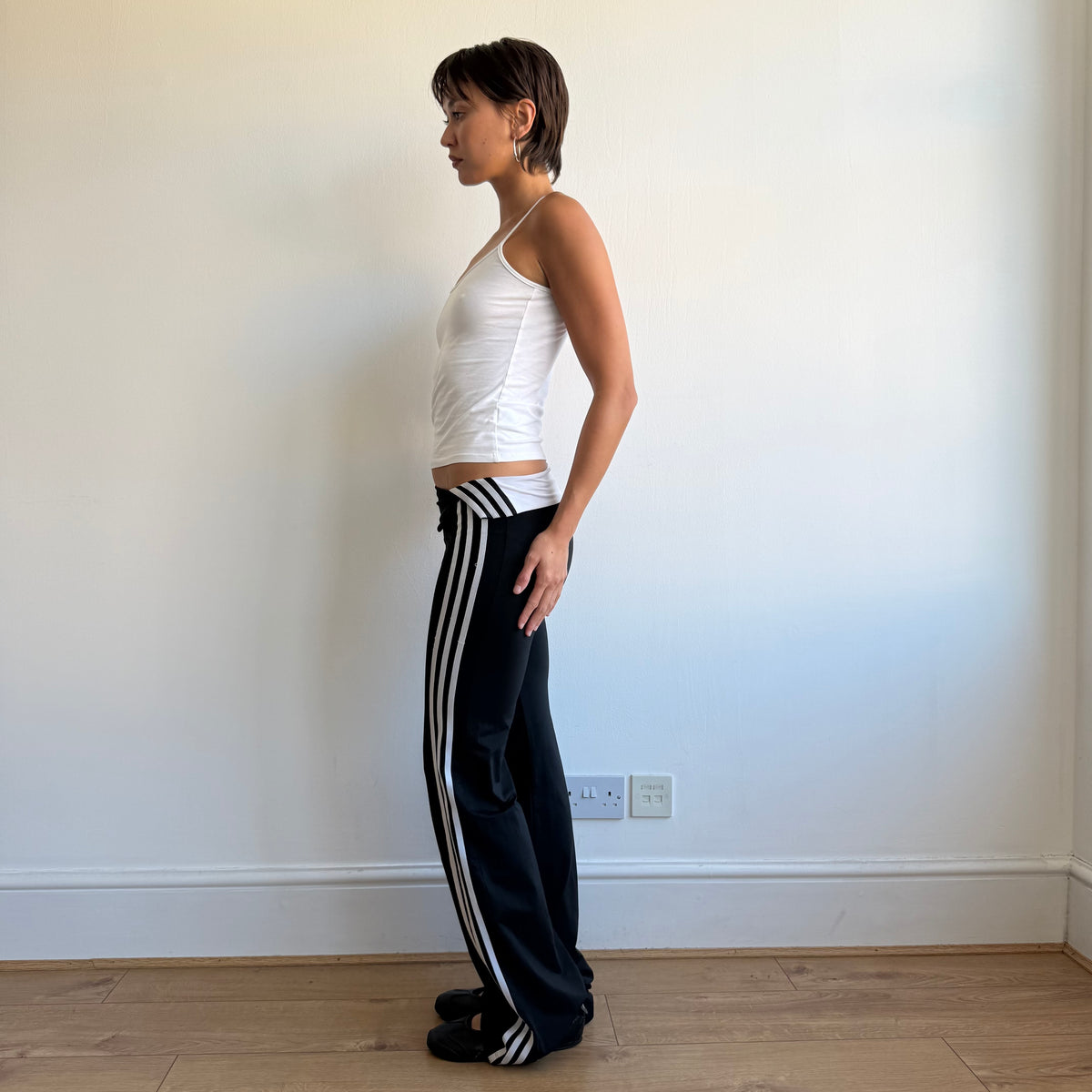 Black Adidas fold waist yoga pants - Size XS