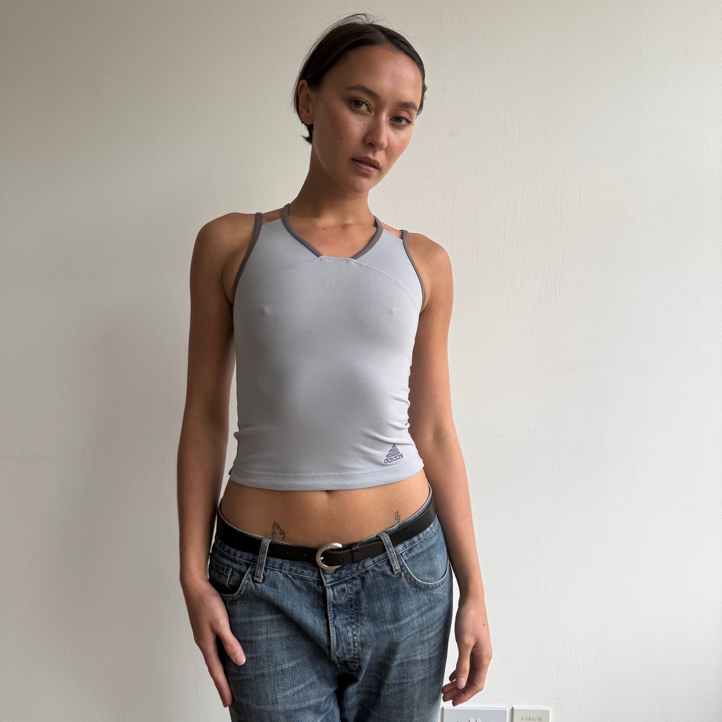 Grey Adidas racer back top - Size XS