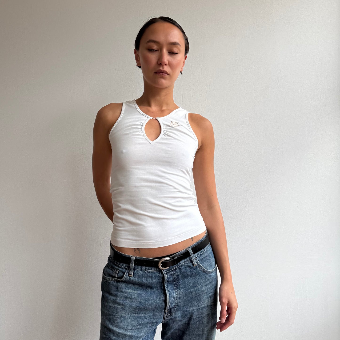 White Nike keyhole top - Size S