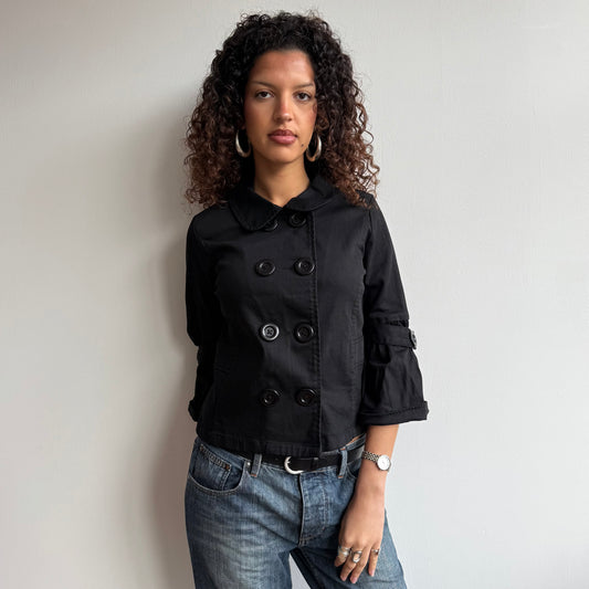 Black 3/4 sleeve peacoat - Size S