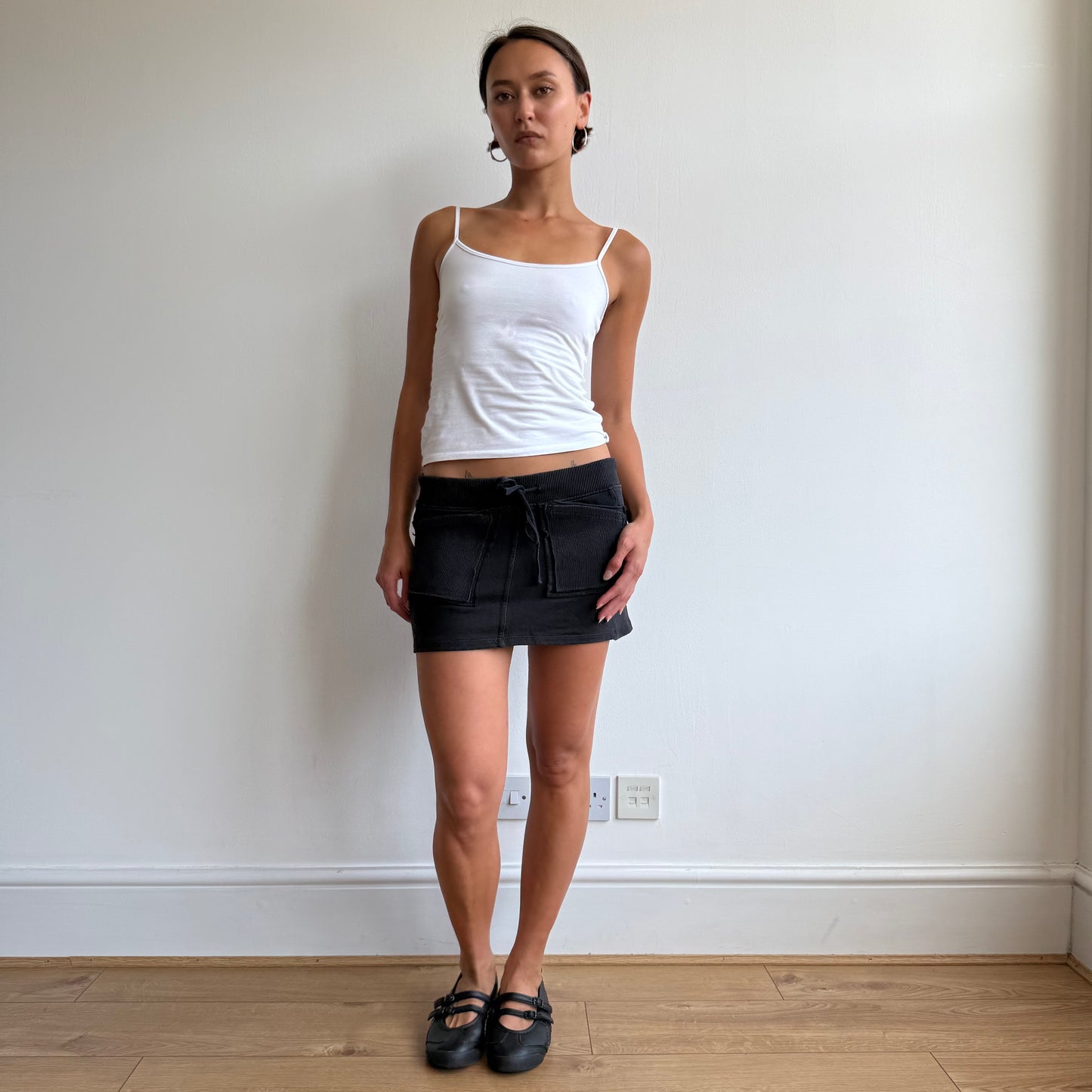 Black jersey pocket mini skirt - Size S