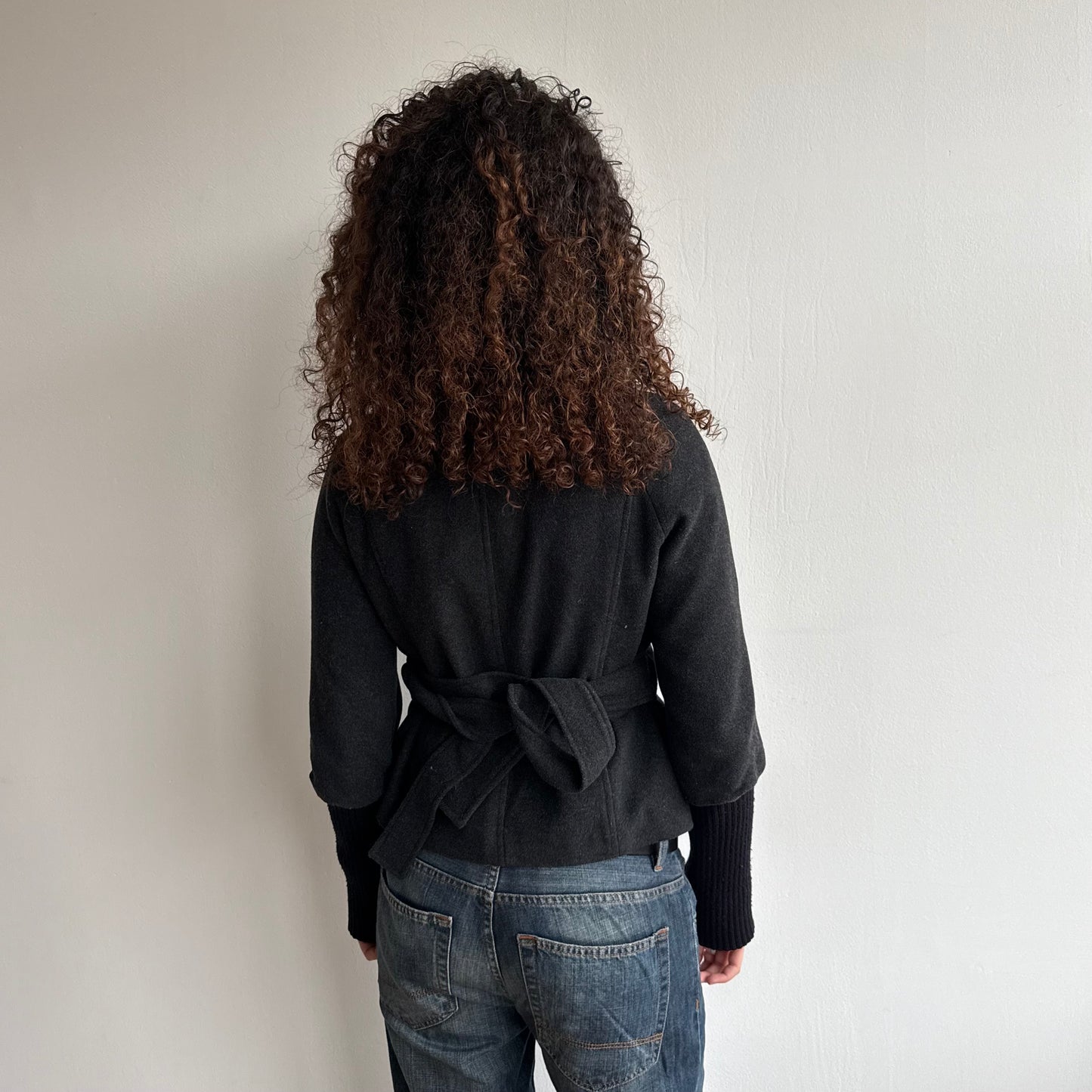 Charcoal bi-material jacket - Size M