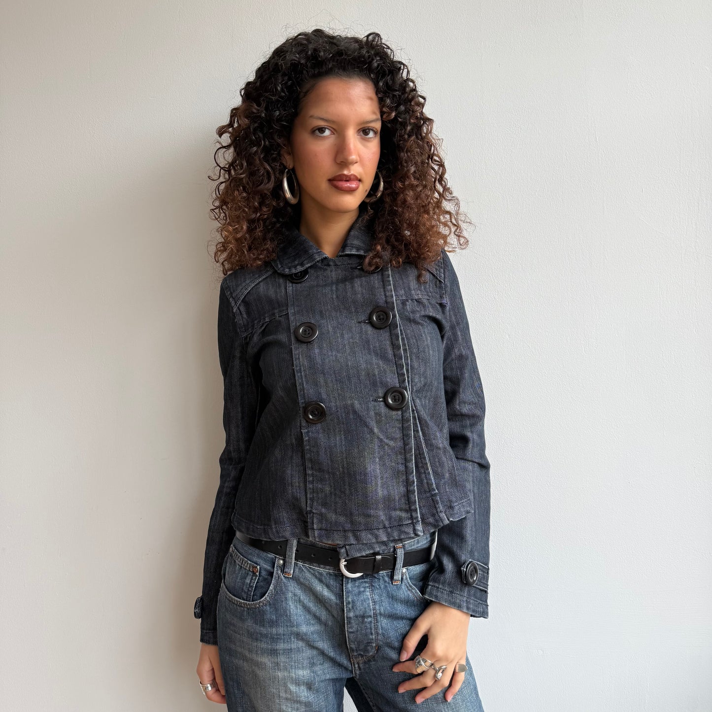 Denim long sleeve peacoat - Size S