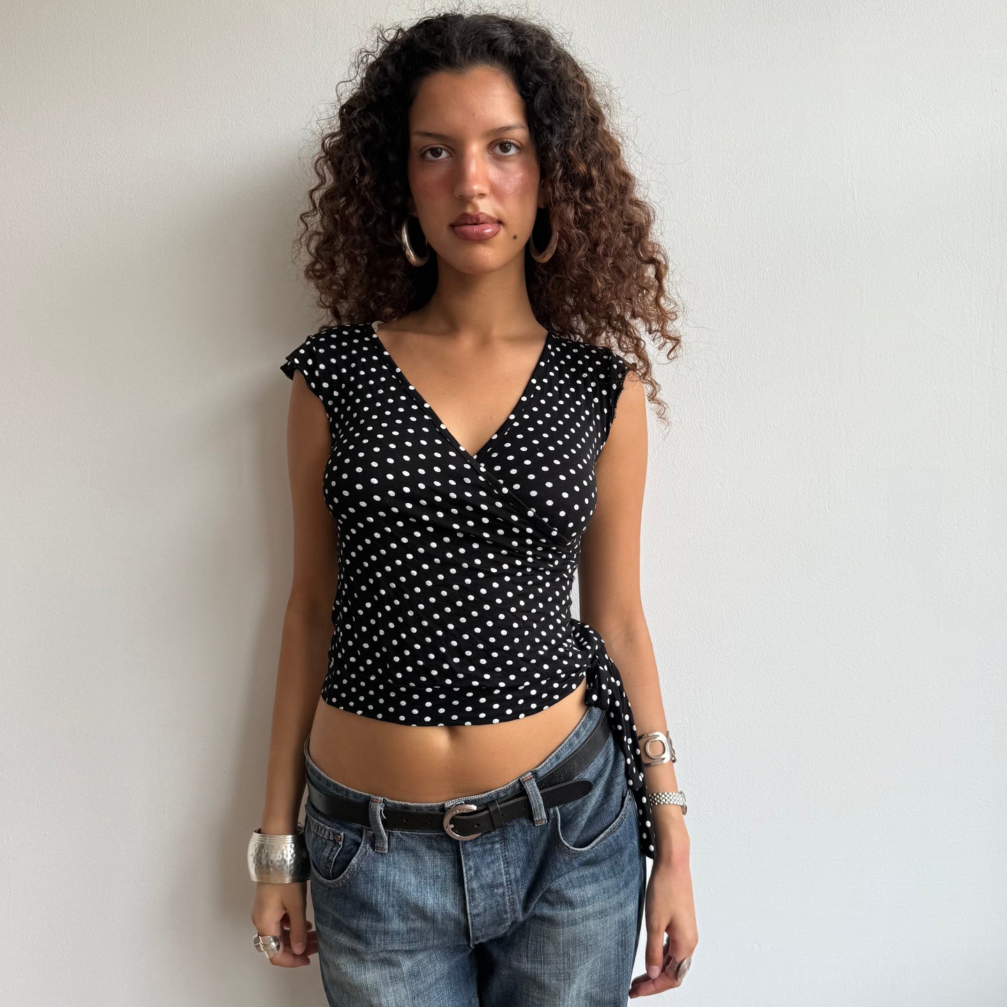 Polka dot wrap top - Size S