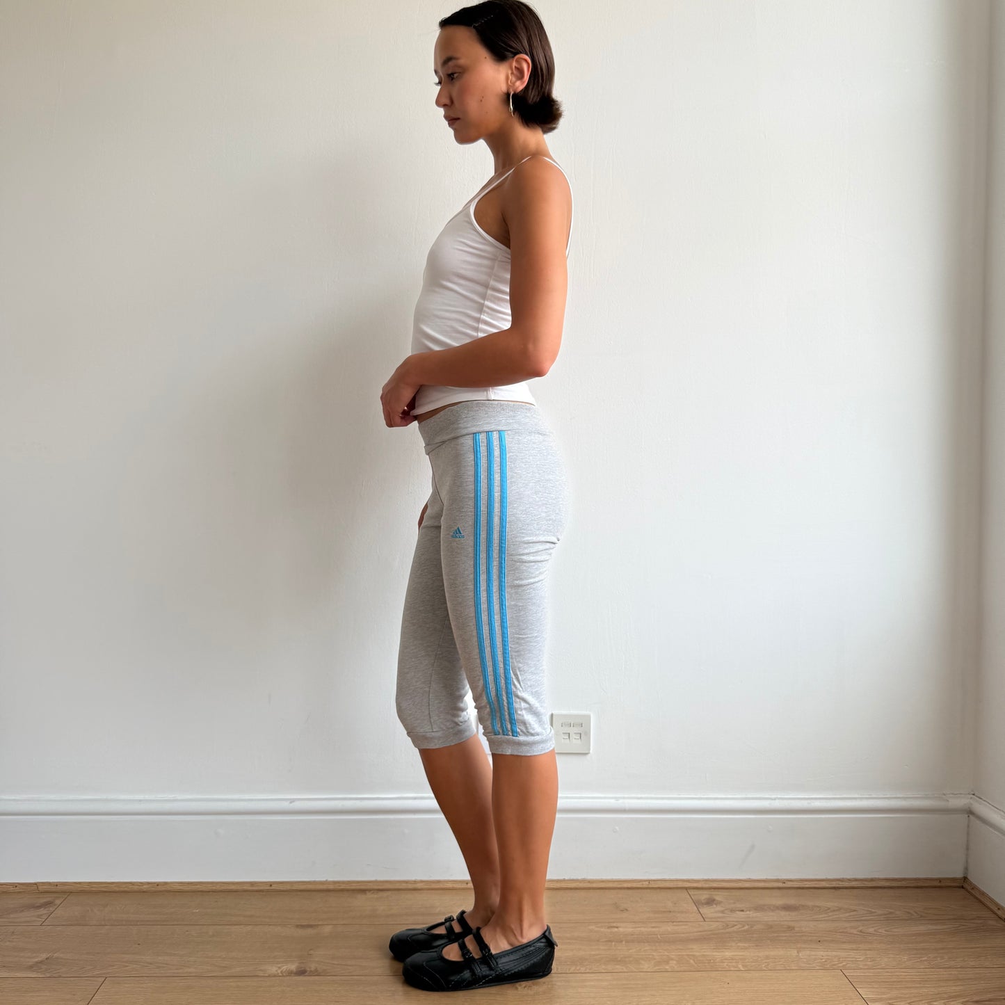 Grey + blue Adidas capris - Size S