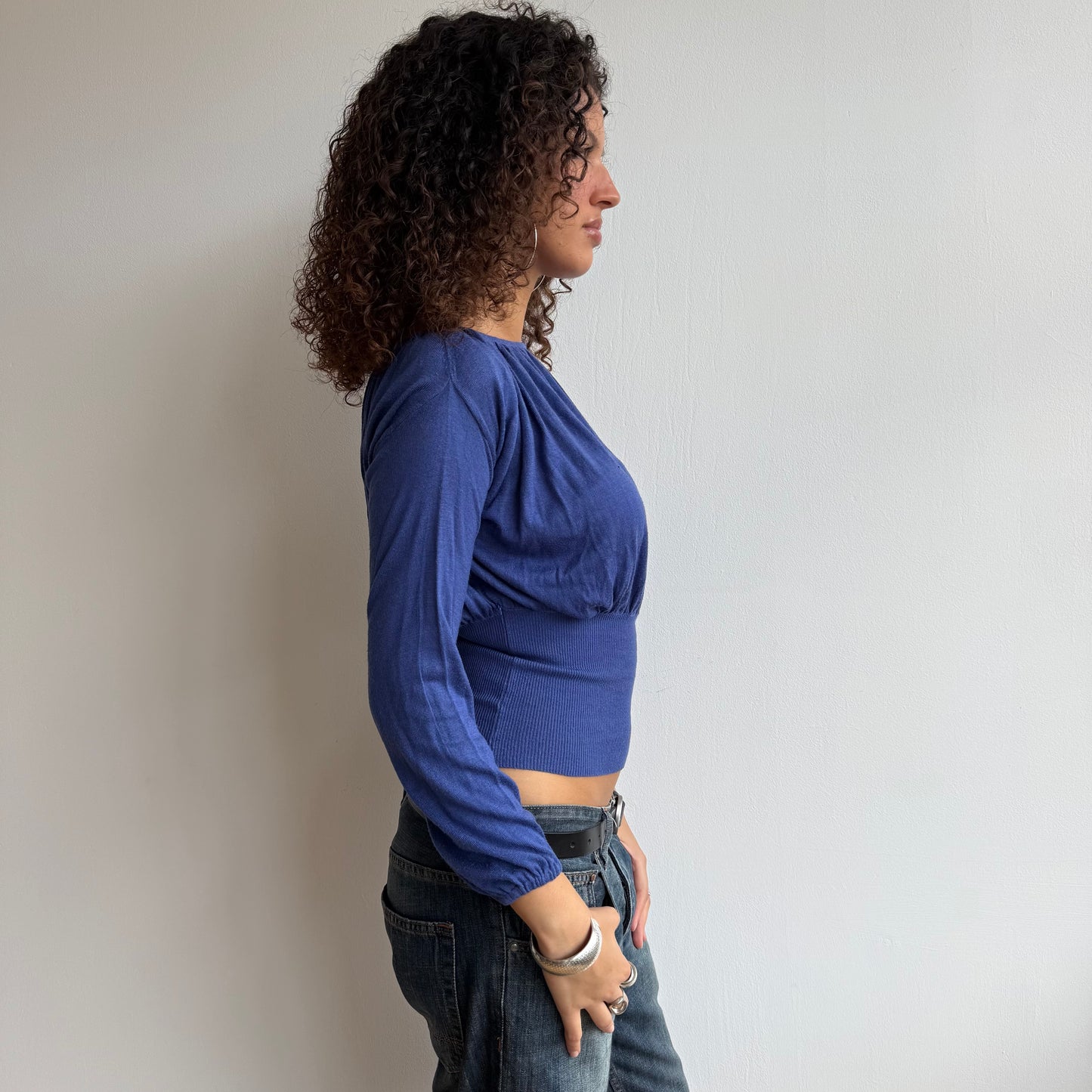 Blue keyhole knit - Size S