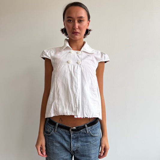 White short sleeve peacoat - Size S