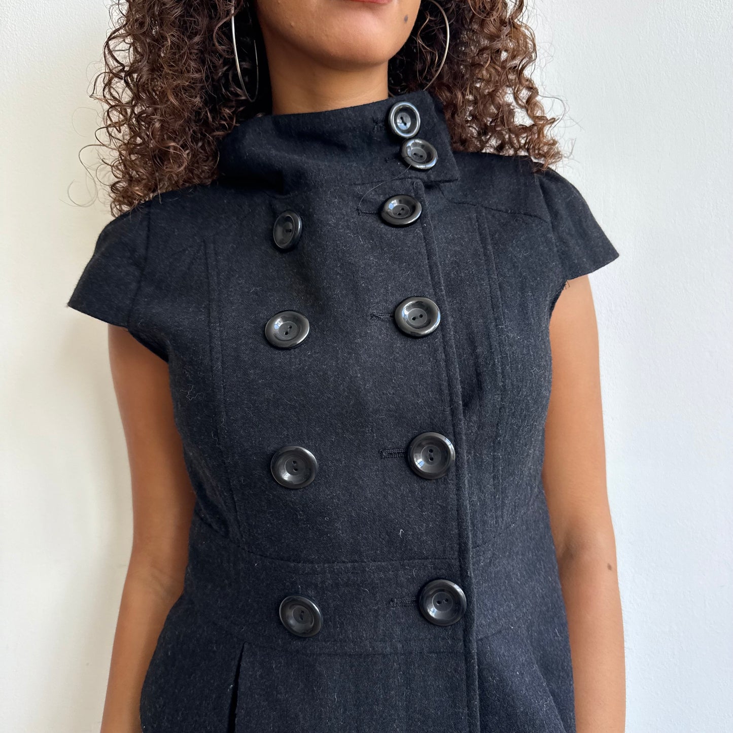 Charcoal short sleeve peacoat - Size S/M