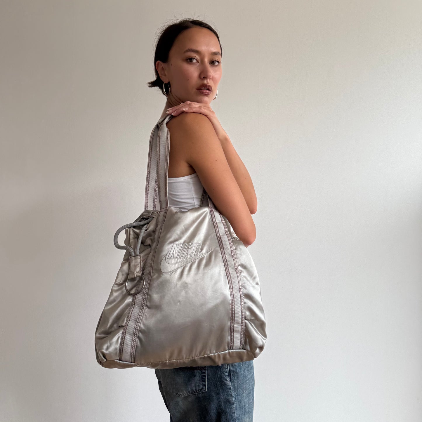Silver Nike sporty handbag - One Size