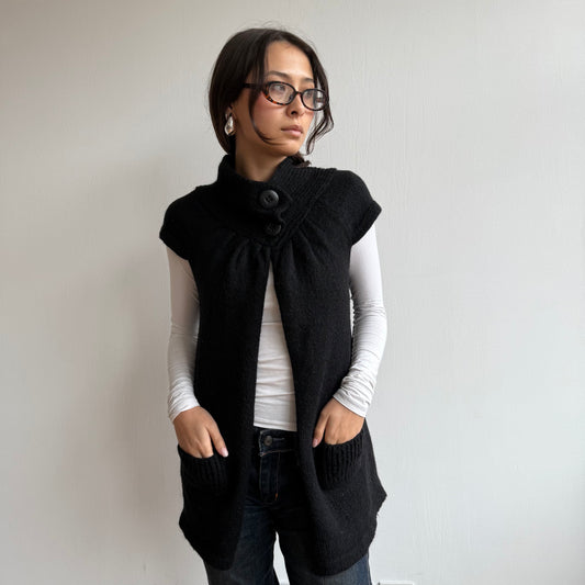 Black knit gilet - Size M