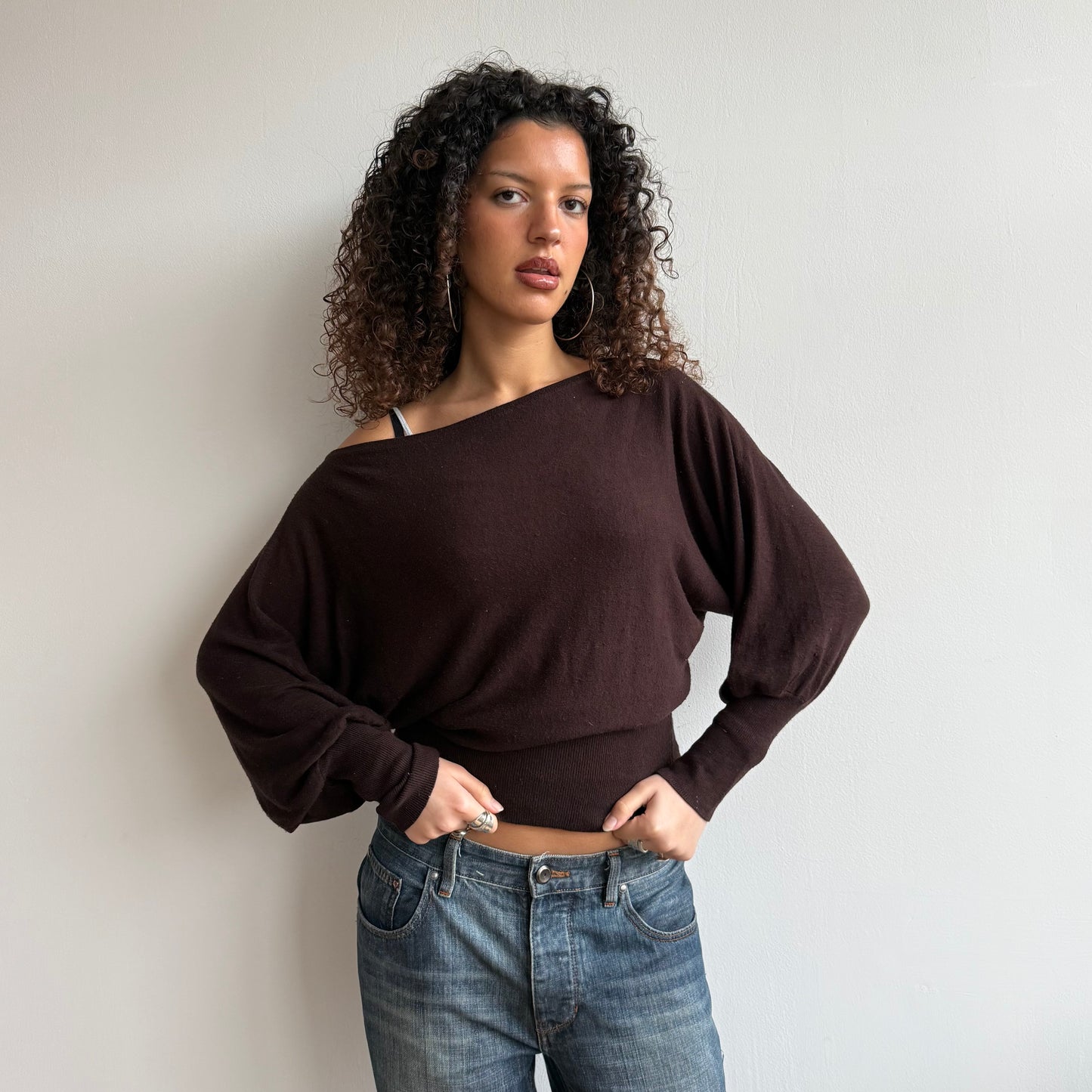 Brown slouchy knit - Size M-L