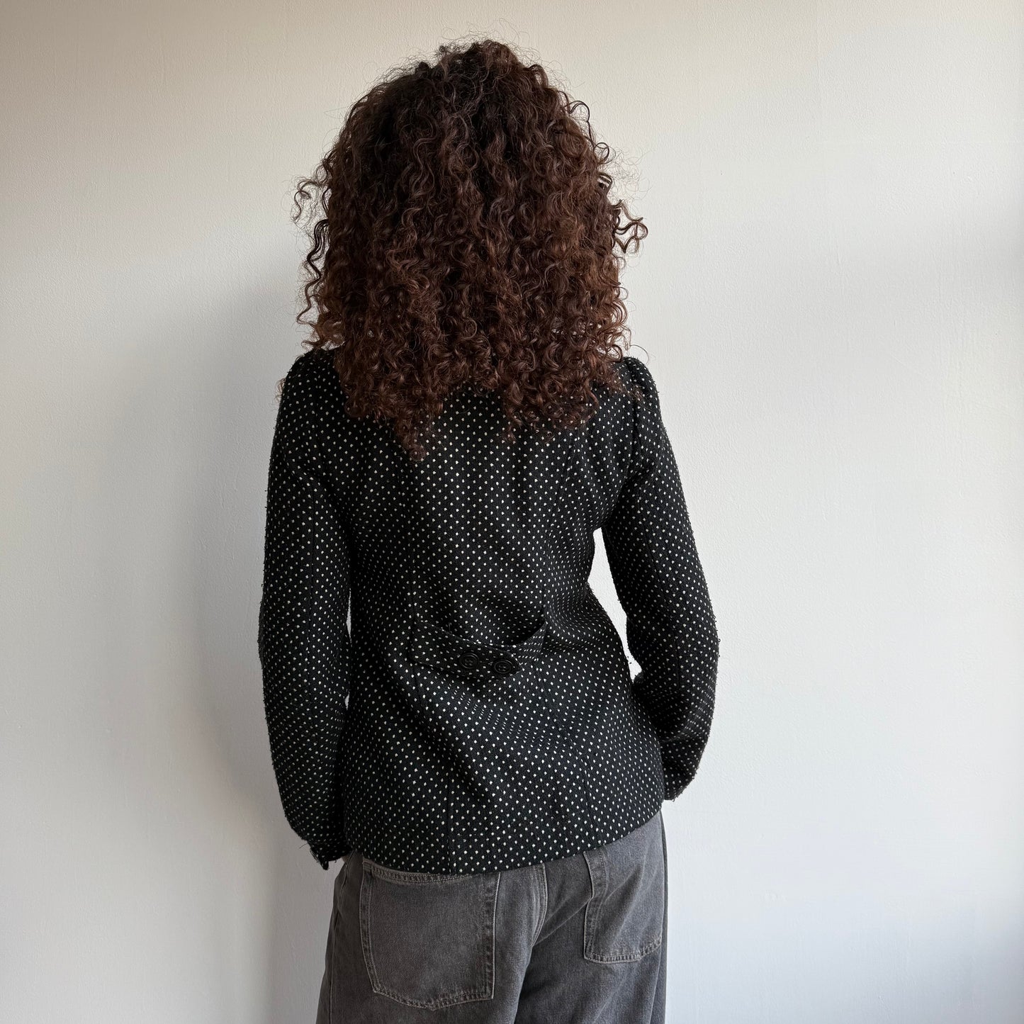 High neck polka dot peacoat - Size S