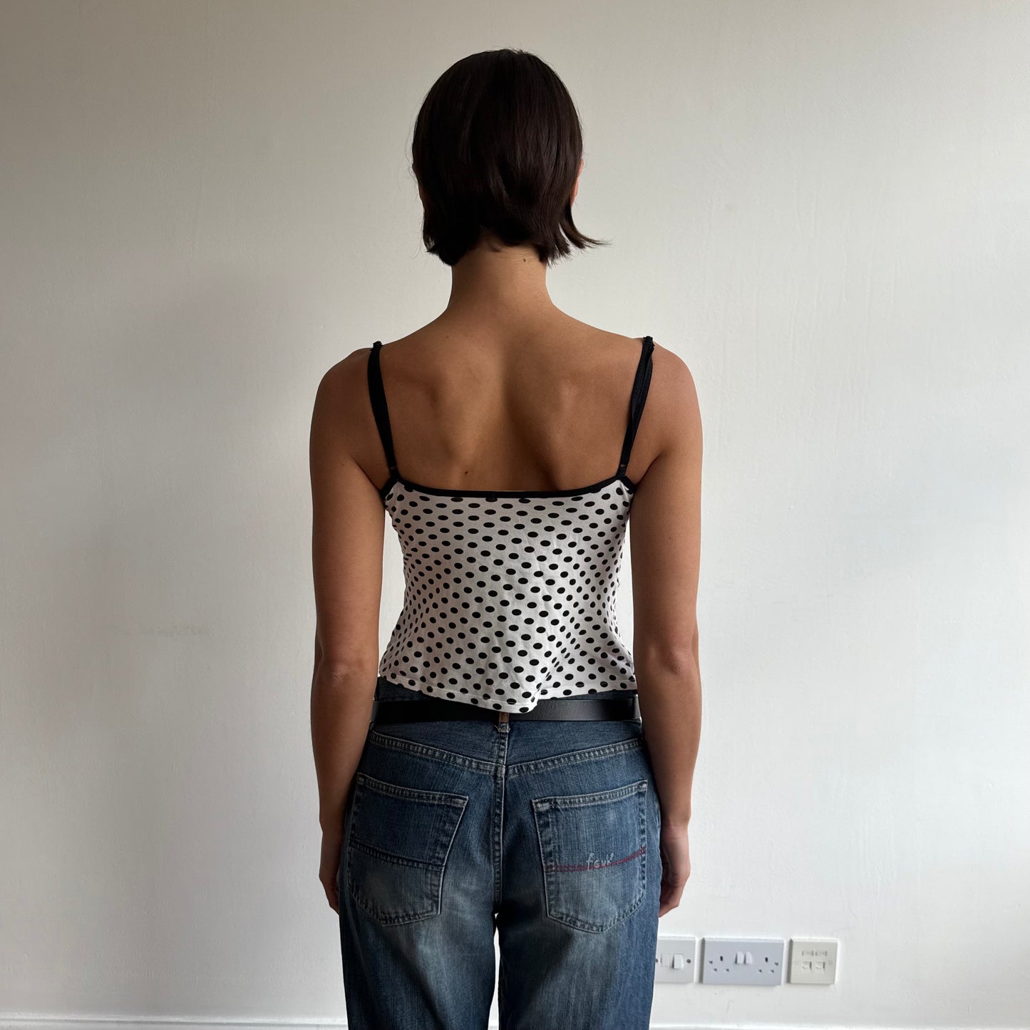 White polka dot cami - Size S
