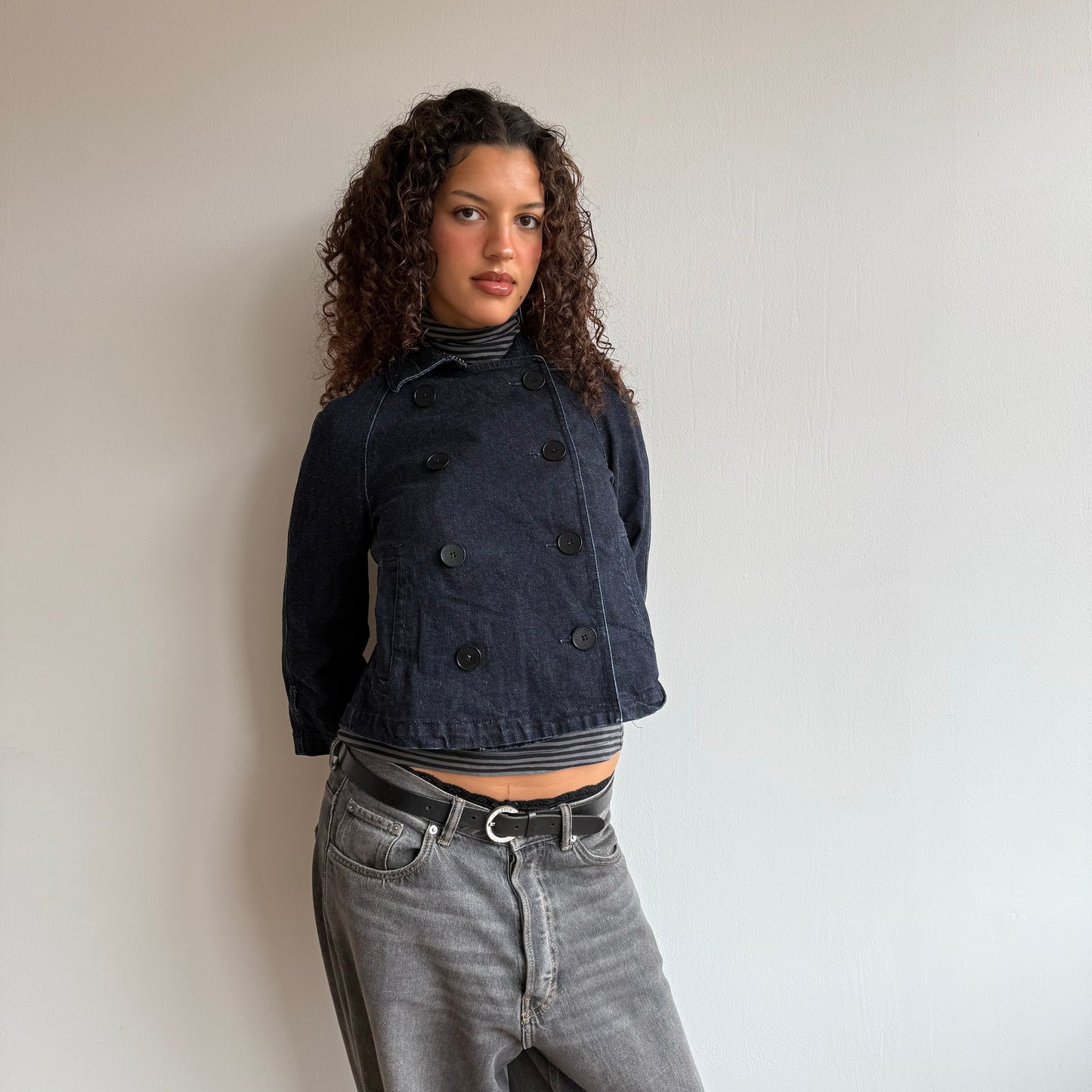 Dark denim peacoat - Size S