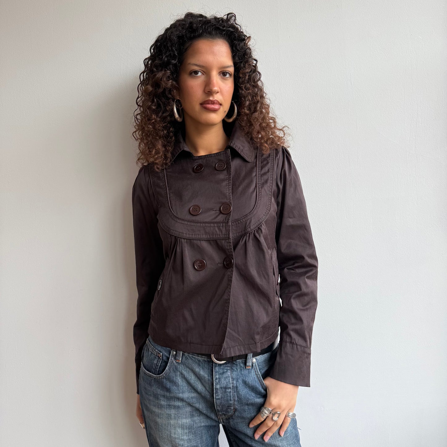 Brown trench peacoat - Size S