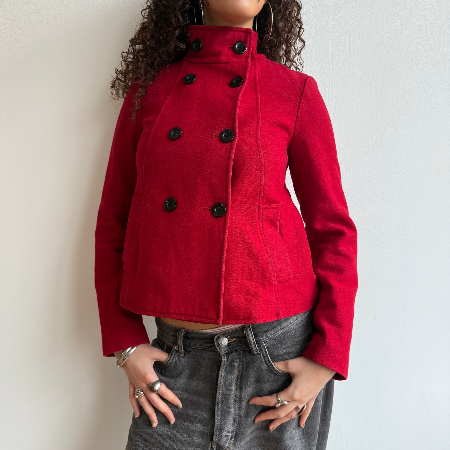 Red peacoat - Size S