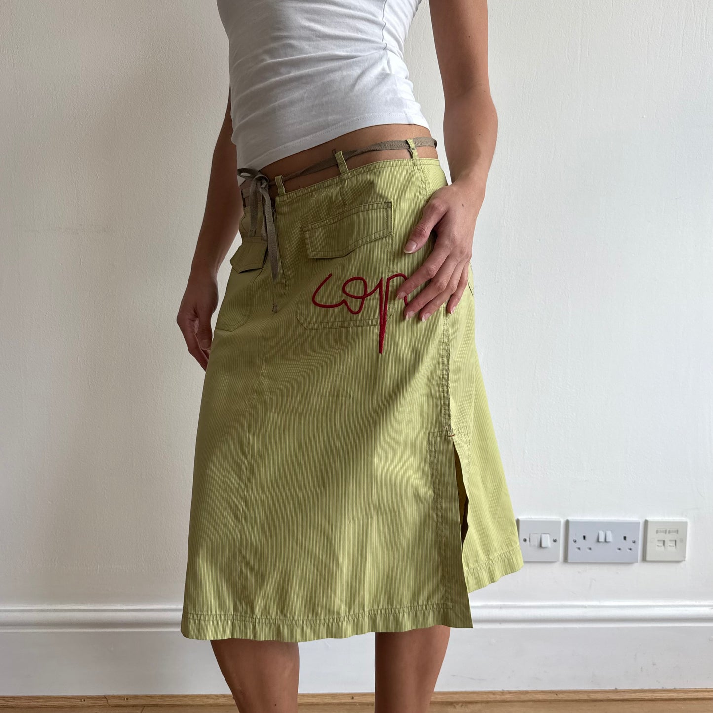 Cop Copine green stripe skirt - Size M