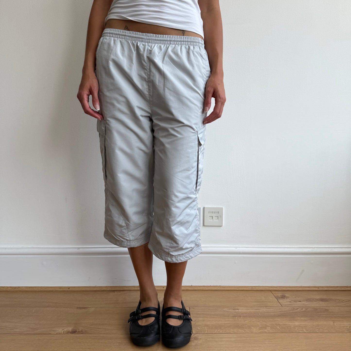Light grey Adidas capris - Size S