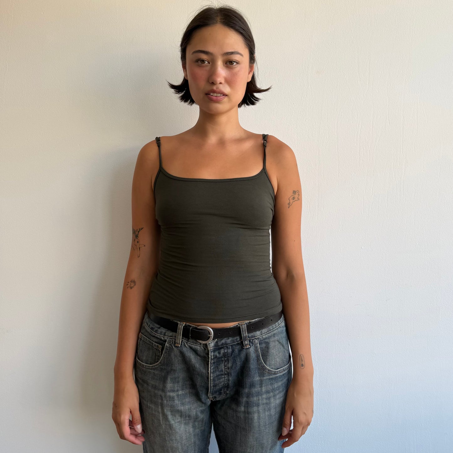 Khaki backless cami top - Size XS