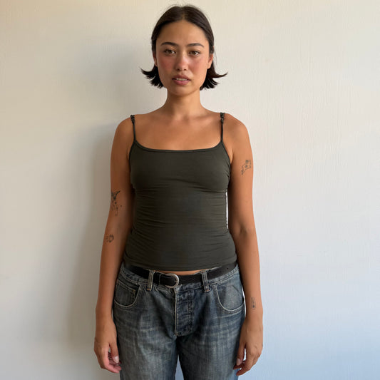 Khaki backless cami top - Size XS