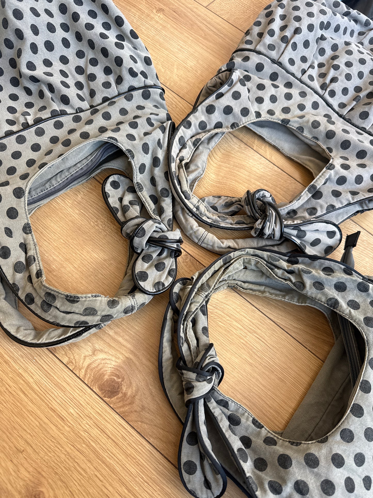 Light khaki polka dot bag - OS