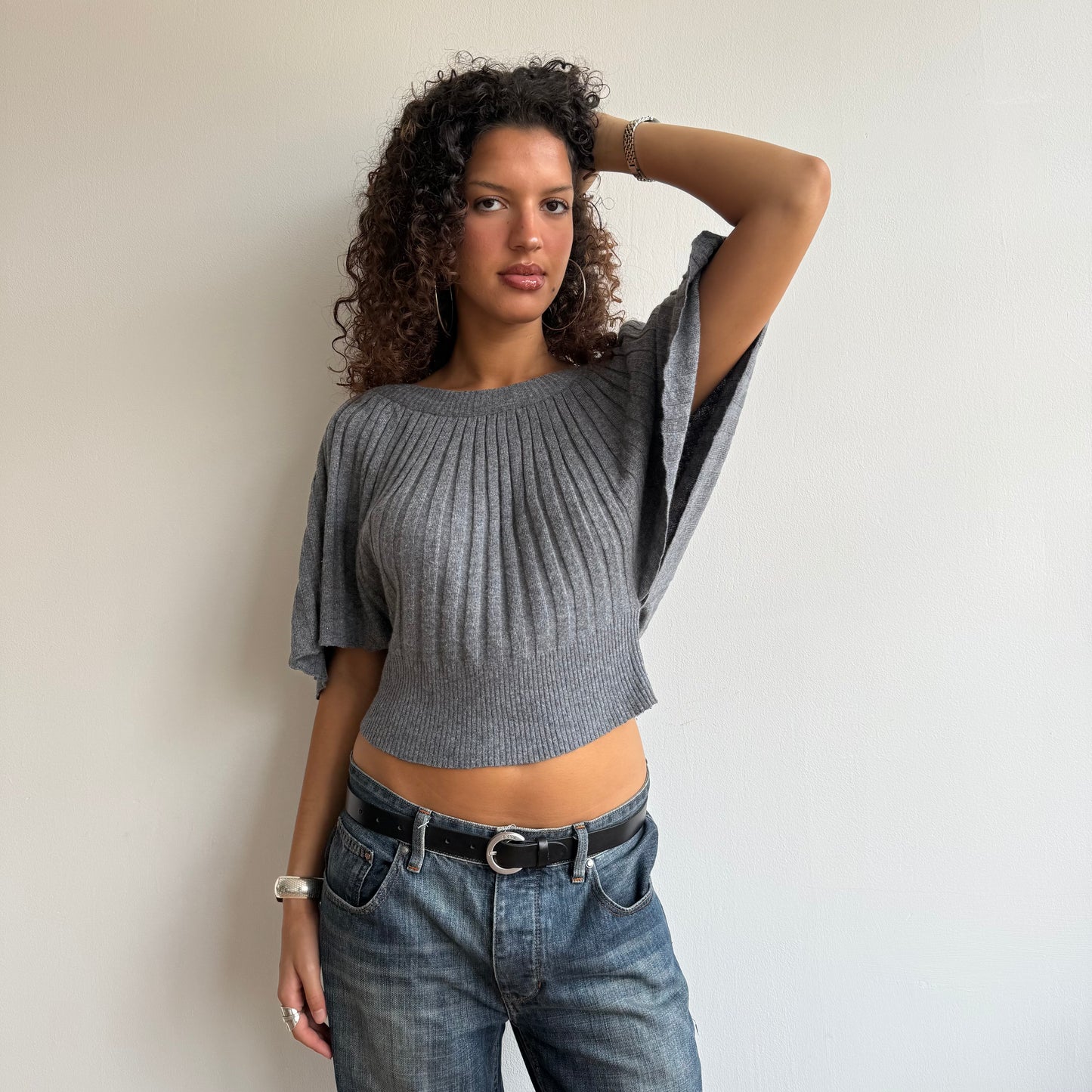 Dark grey batwing knit - Size S/M
