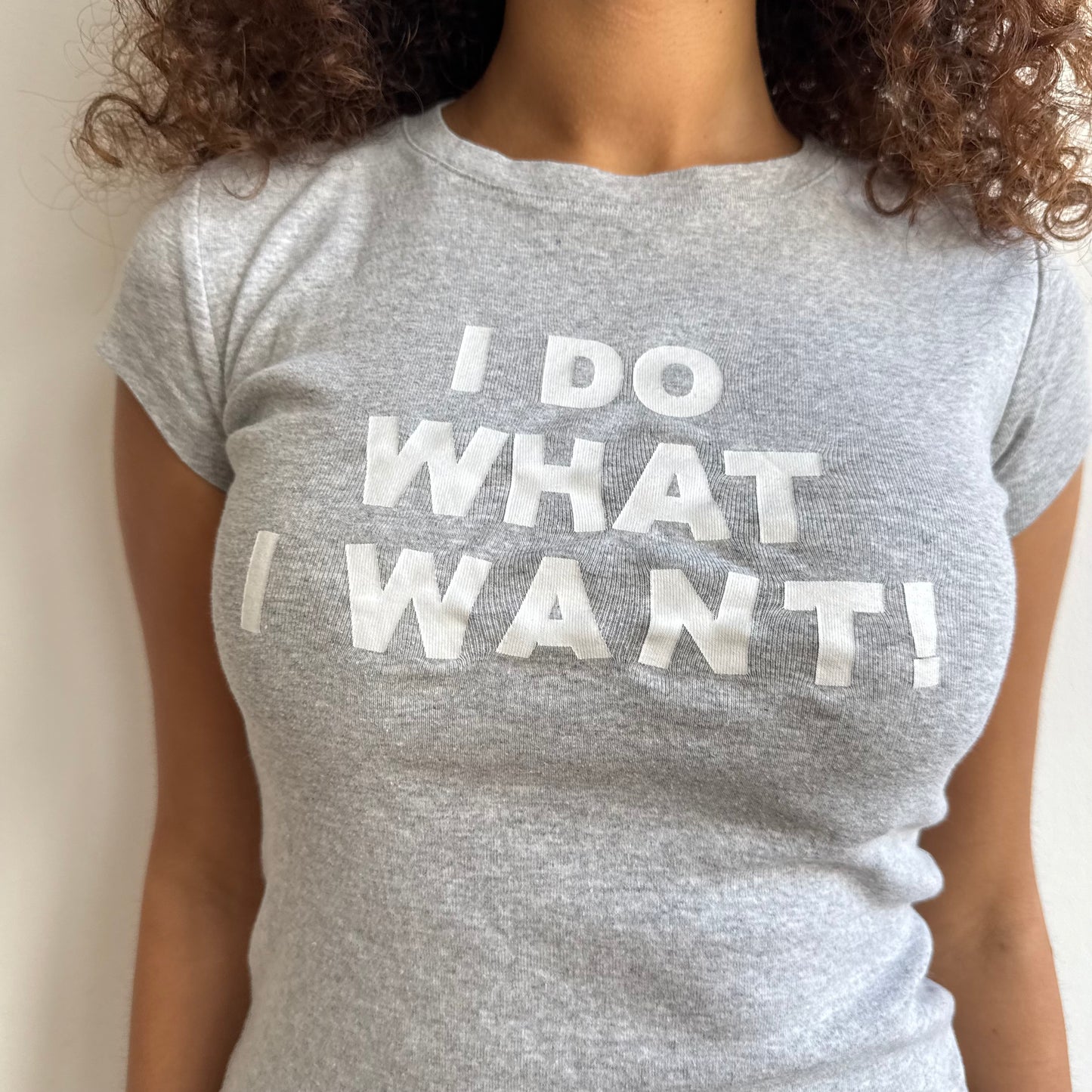 Grey graphic baby tee - Size S