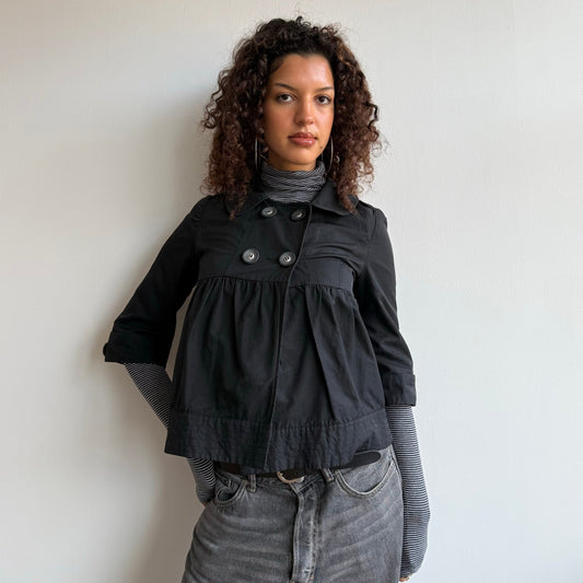 Black peacoat trench - Size S