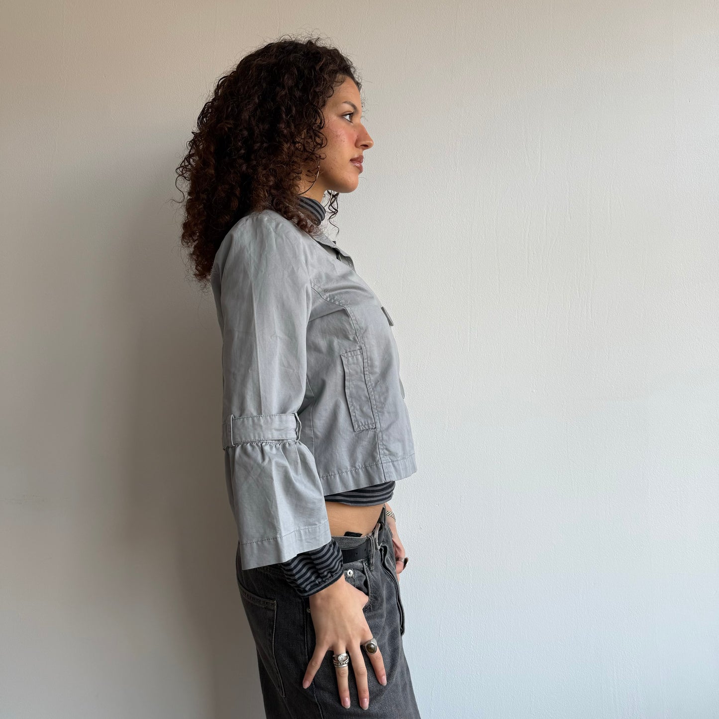 Grey peacoat - Size S